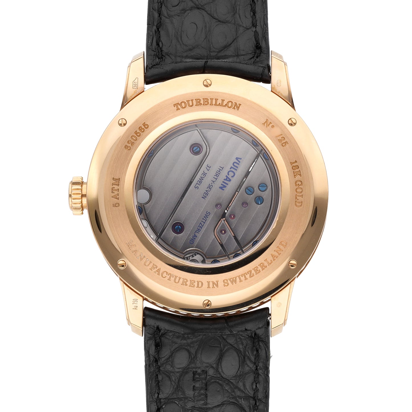 Vulcain Tourbillon LE 18k Rose Gold 42mm Manual-Wind Men Watch 620565Q18.BGK101