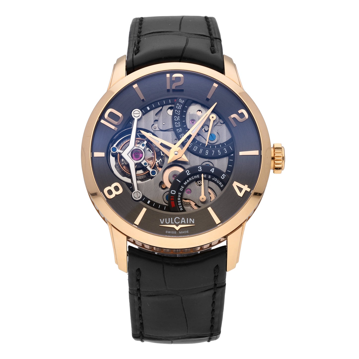 Vulcain Tourbillon LE 18k Rose Gold 42mm Manual-Wind Men Watch 620565Q18.BGK101