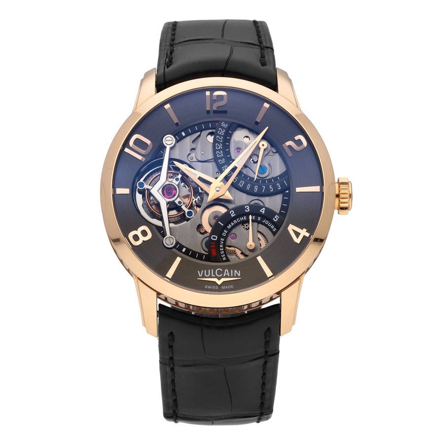 Vulcain Tourbillon LE 18k Rose Gold 42mm Manual-Wind Men Watch 620565Q18.BGK101