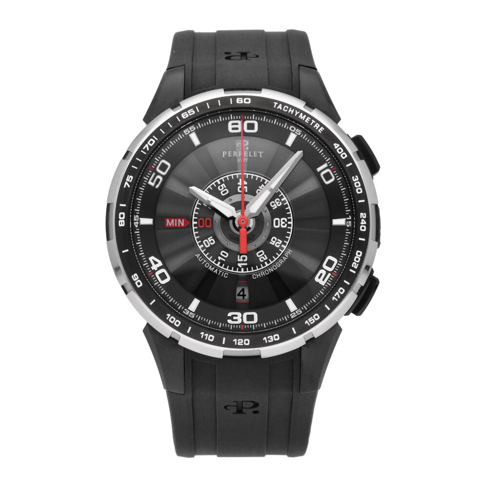 Perrelet Turbine Chronograph Black Dial 47mm Automatic Men's Watch A1075/3