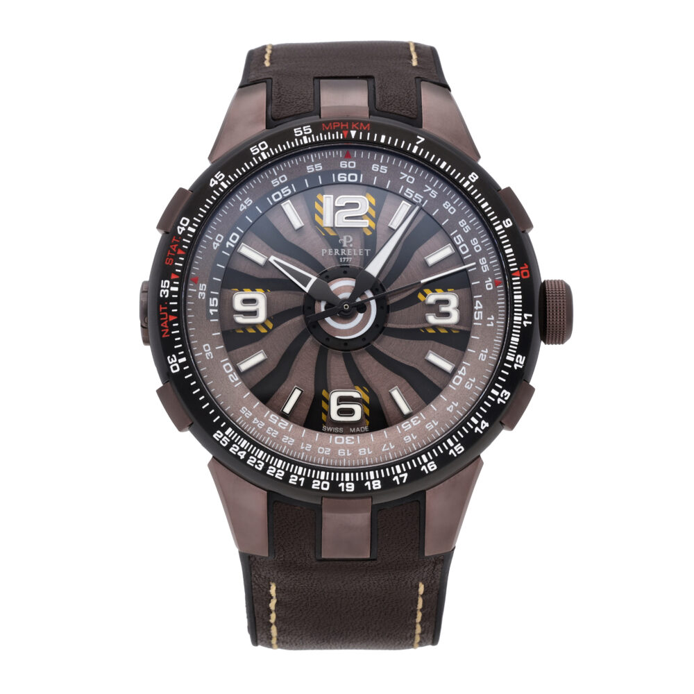 Perrelet Turbine Pilot Brown Dial 48mm Automatic Men's Watch  A1094/1A