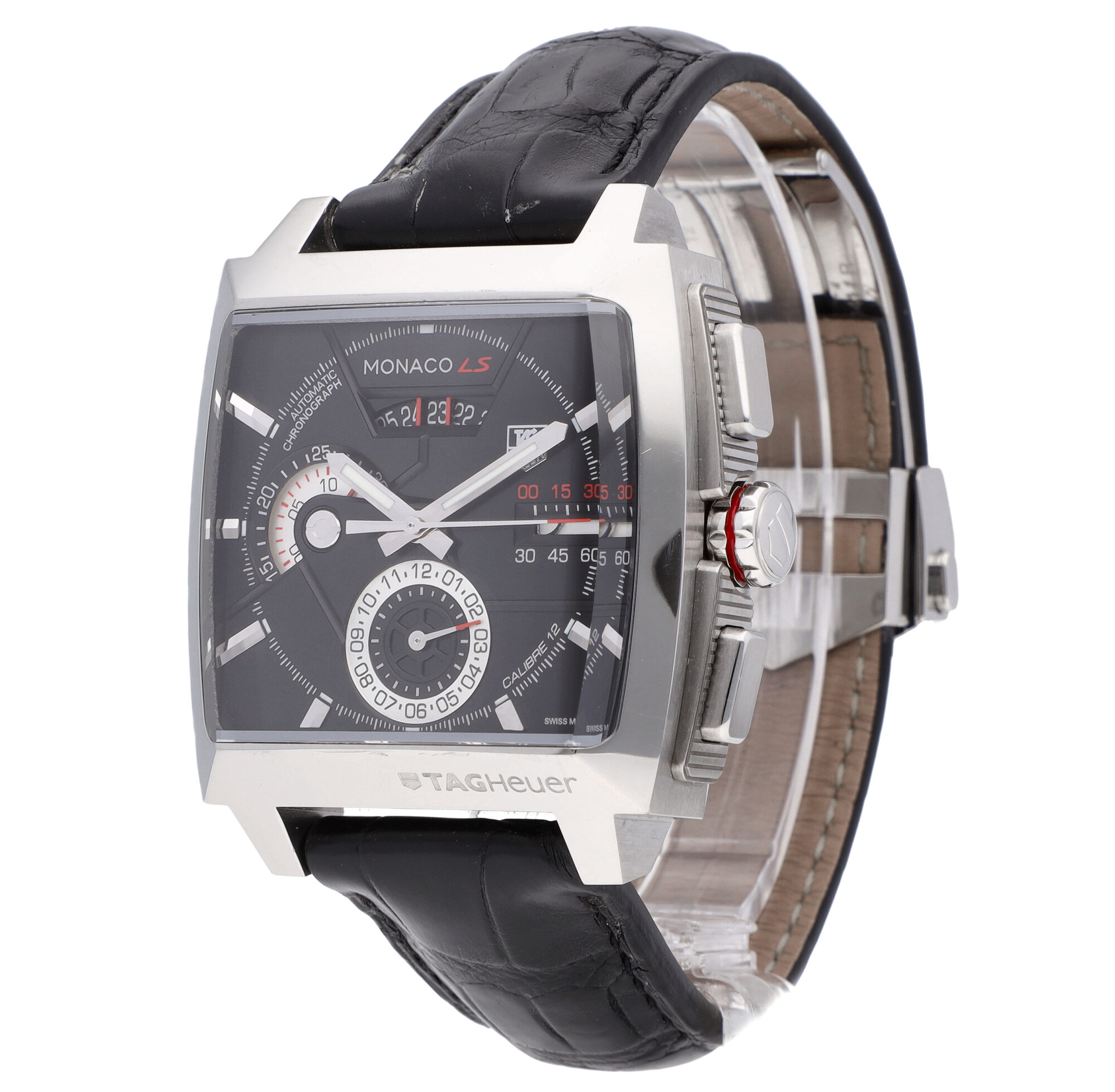 Tag Heuer Monaco LS Chronograph Black Dial Automatic Men's Watch ...