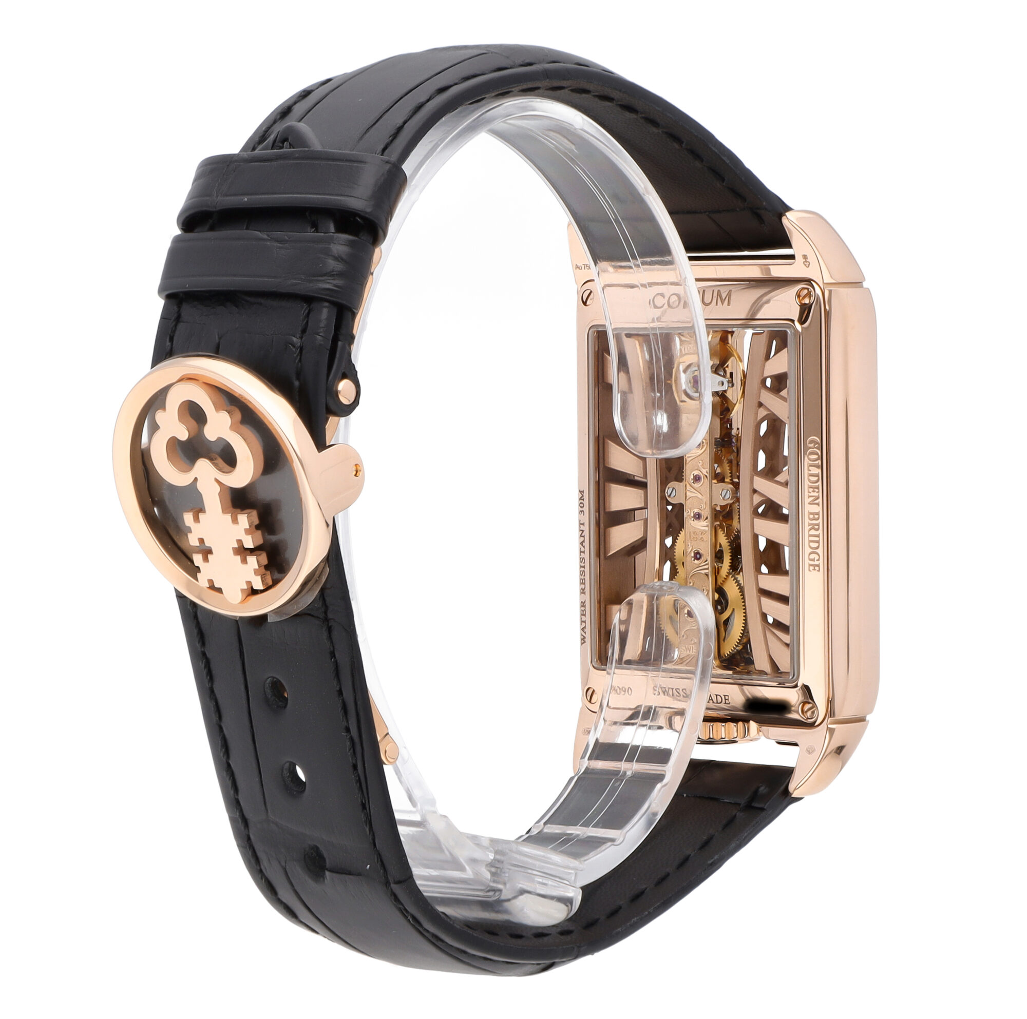 Corum Golden Bridge Rectangular 18k Rose Gold Manual Wind Men s