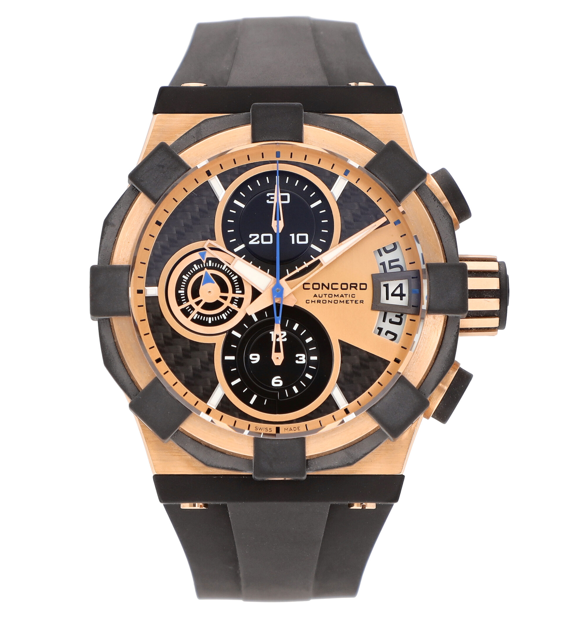 Concord C1 Chronograph 18k Rose Gold 44mm Automatic Men's Watch 320012 |  The Watch Outlet