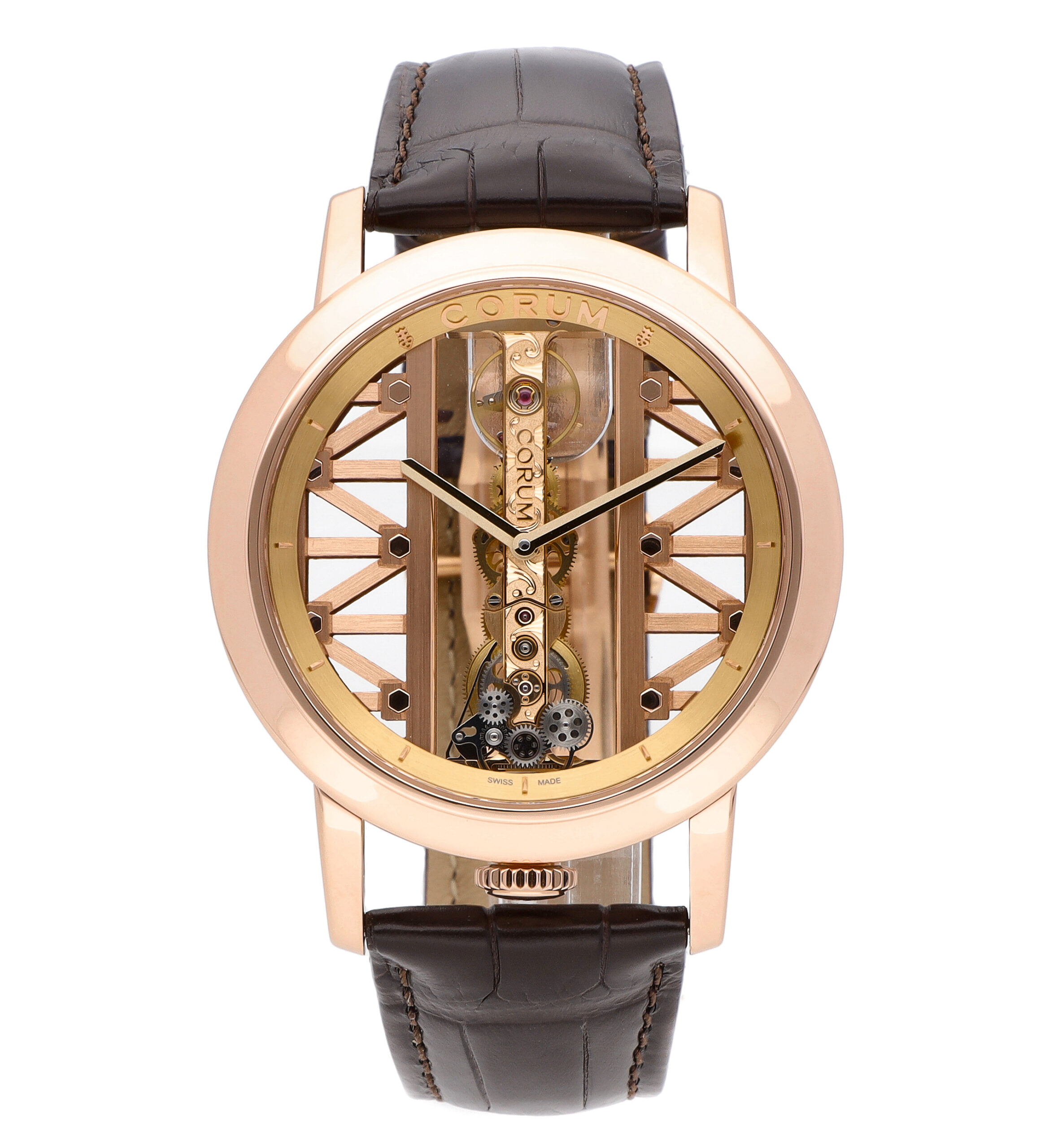 Corum Golden Bridge 18k Rose Gold Manual 43mm Men s Watch B113