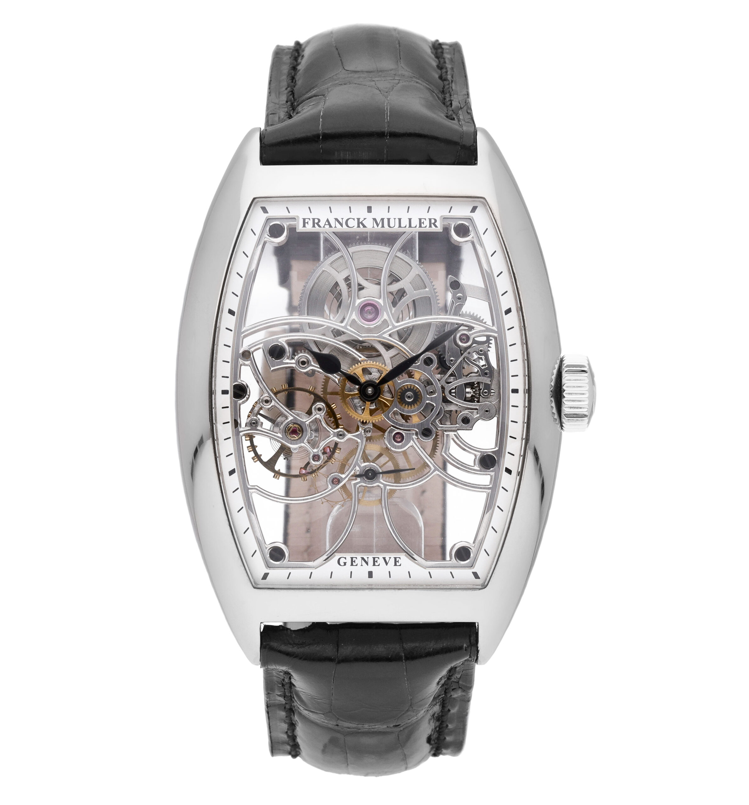 Franck Muller Cintree Curvex Skeleton 18k White Gold Men's