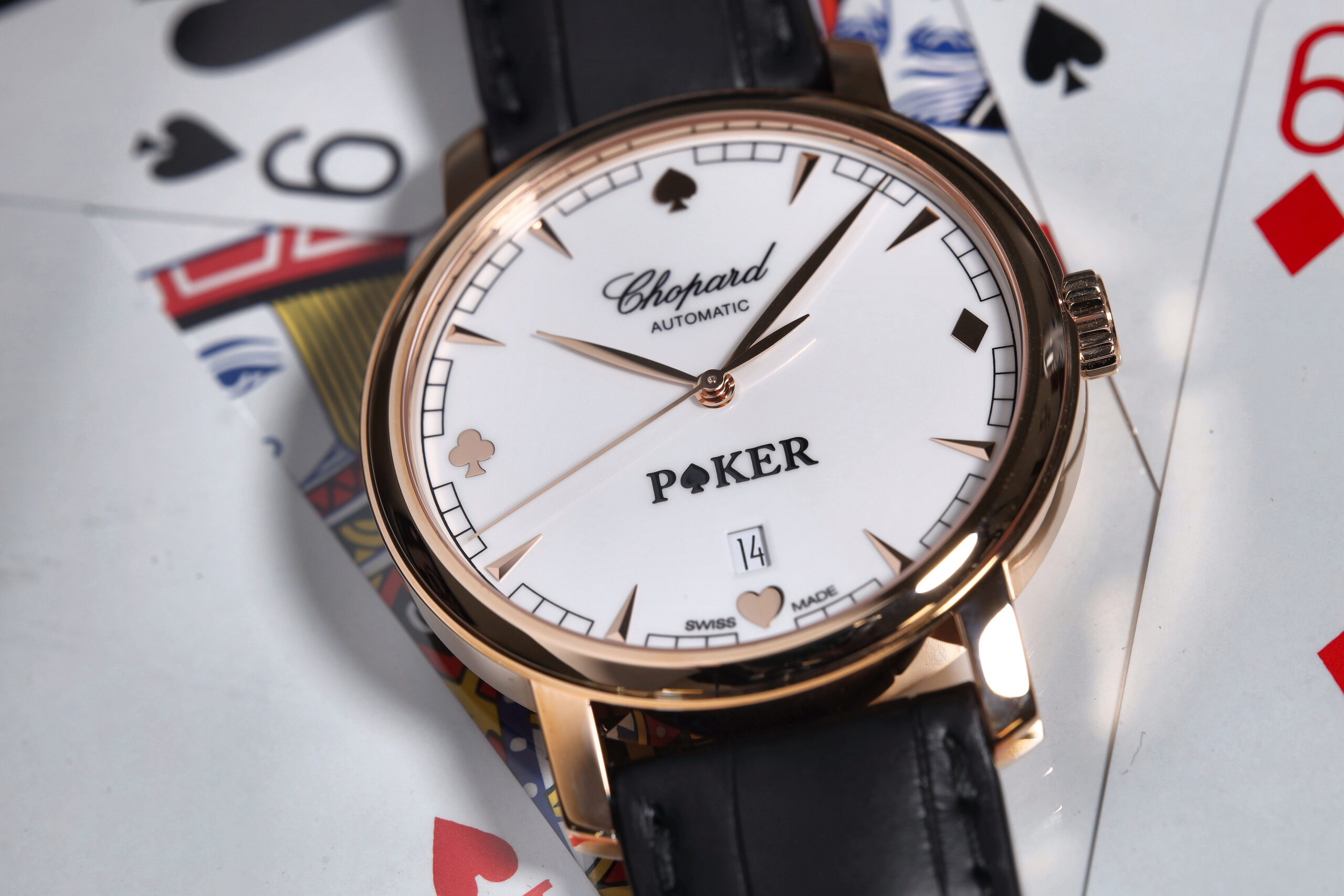 Chopard Poker Limited Edition 18k Rose Gold Auto 40mm Men s Watch