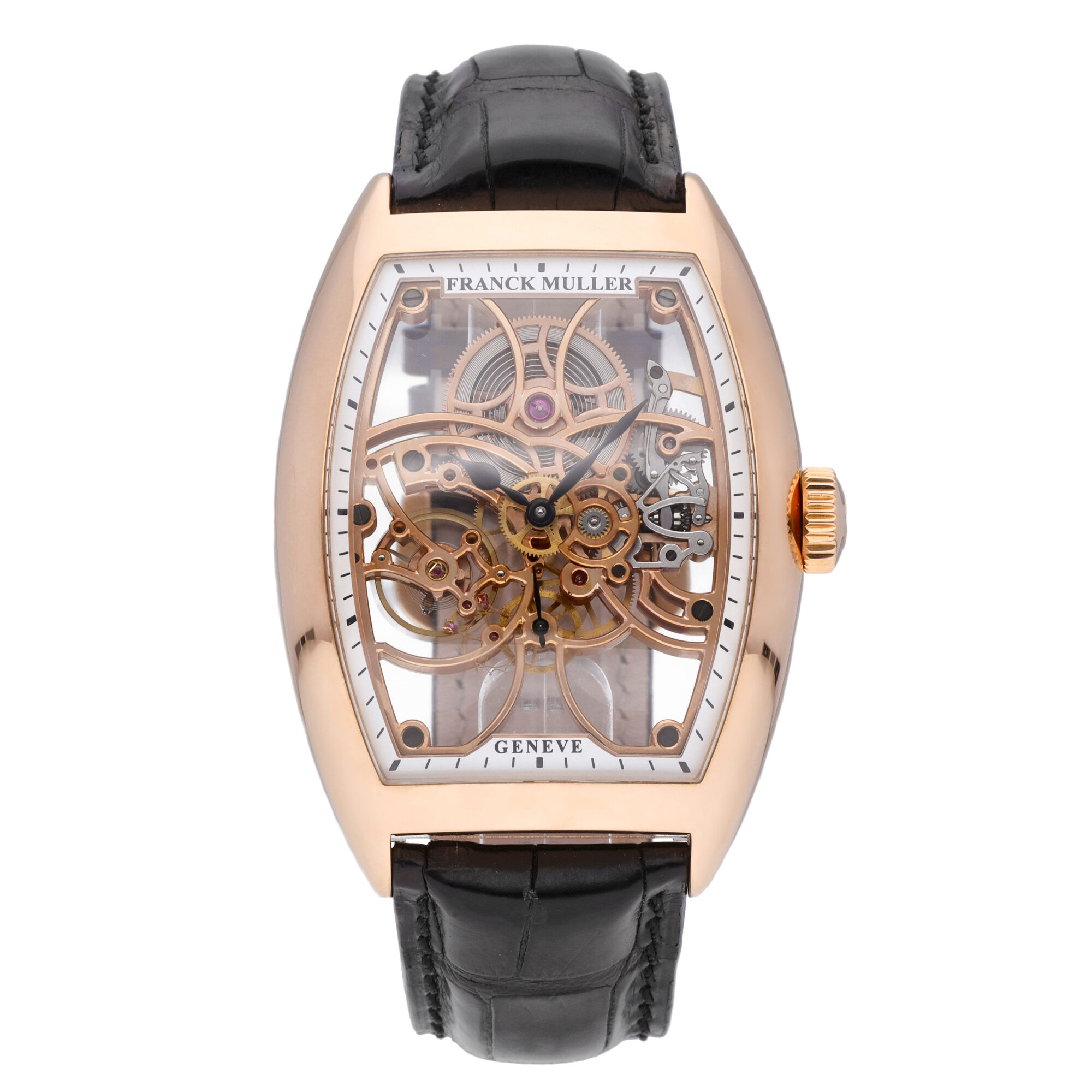 Franck Muller Cintree Curvex Skeleton 18k Rose Gold Men’s Watch 8880 B ...