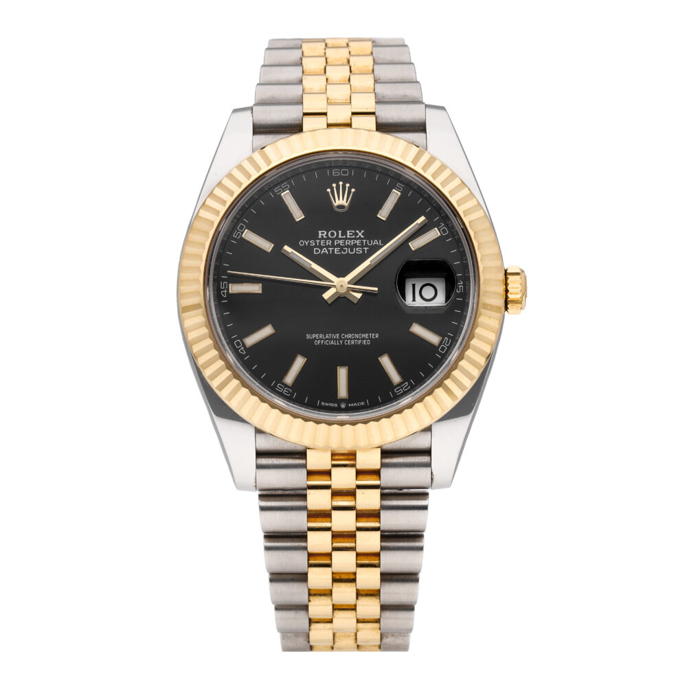 Rolex Datejust Two-Tone Black Dial 41mm Jubilee Automatic Men's Watch 126333