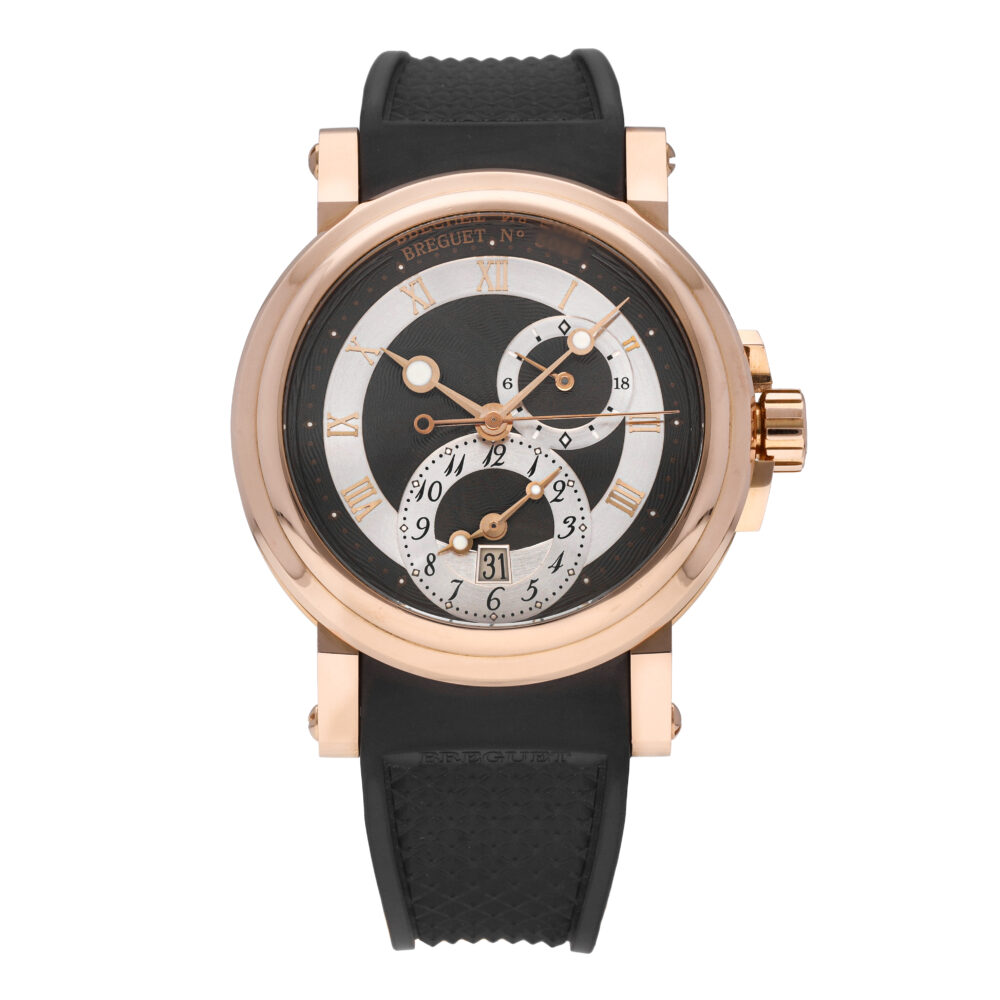 Breguet Marine Dual Time 18k Rose Gold Automatic Men's Watch 5857BR/Z2/5ZU