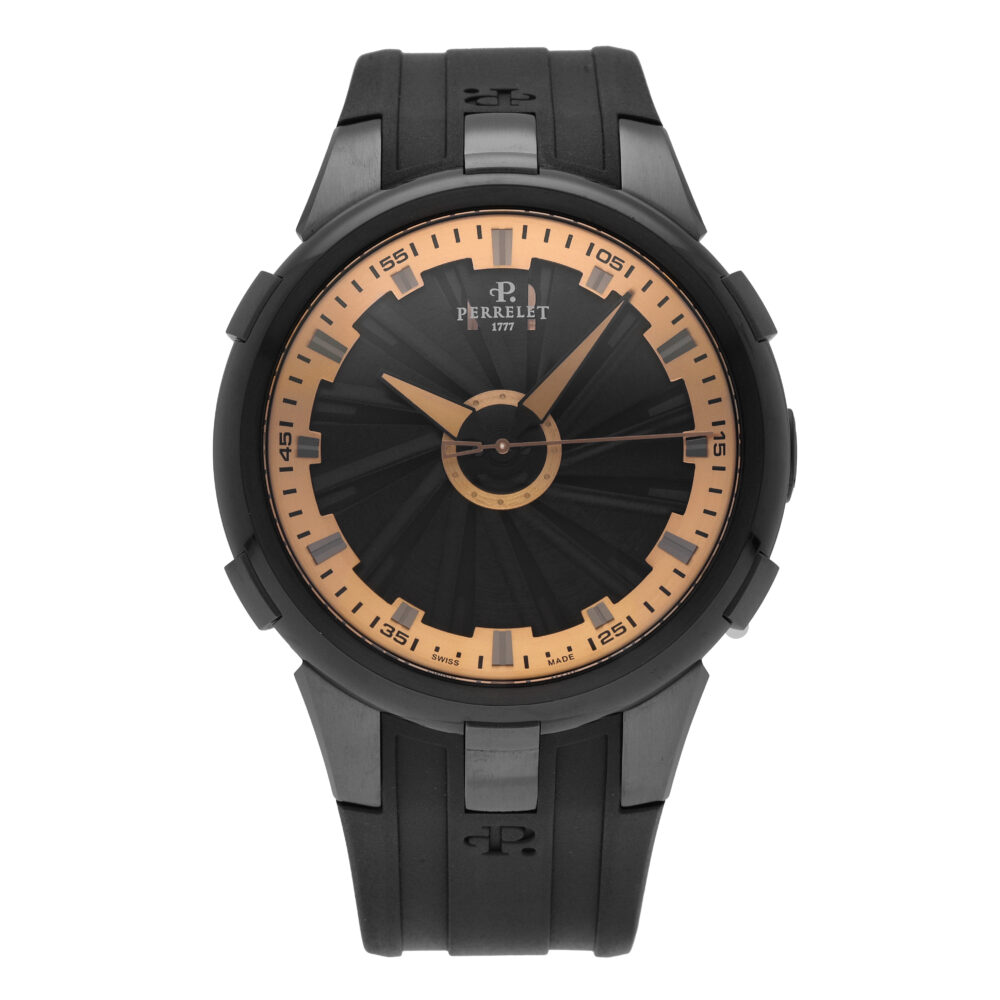 Perrelet Turbine Stainless Steel Black Dial 48mm Automatic Men's Watch A1051/11