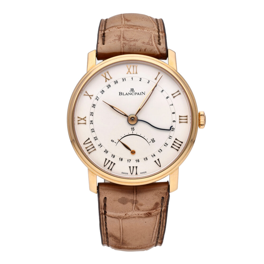 Blancpain Villeret Retrograde 18k Rose Gold Automatic Mens' Watch 6653Q-3642-55B