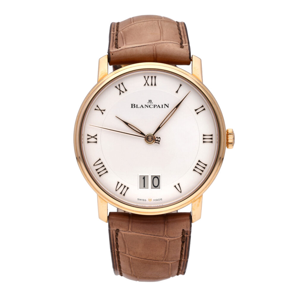 Blancpain Villeret Grand Date 18k Rose Gold 40mm Auto Men's Watch 6669-3642-55B