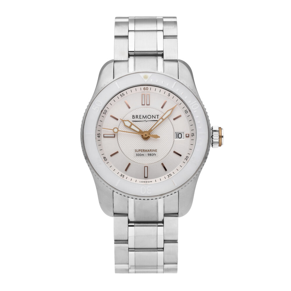 Bremont S300 VIGO 40mm Stainless Steel White Dial Auto Men's Watch S300-VIGO-B