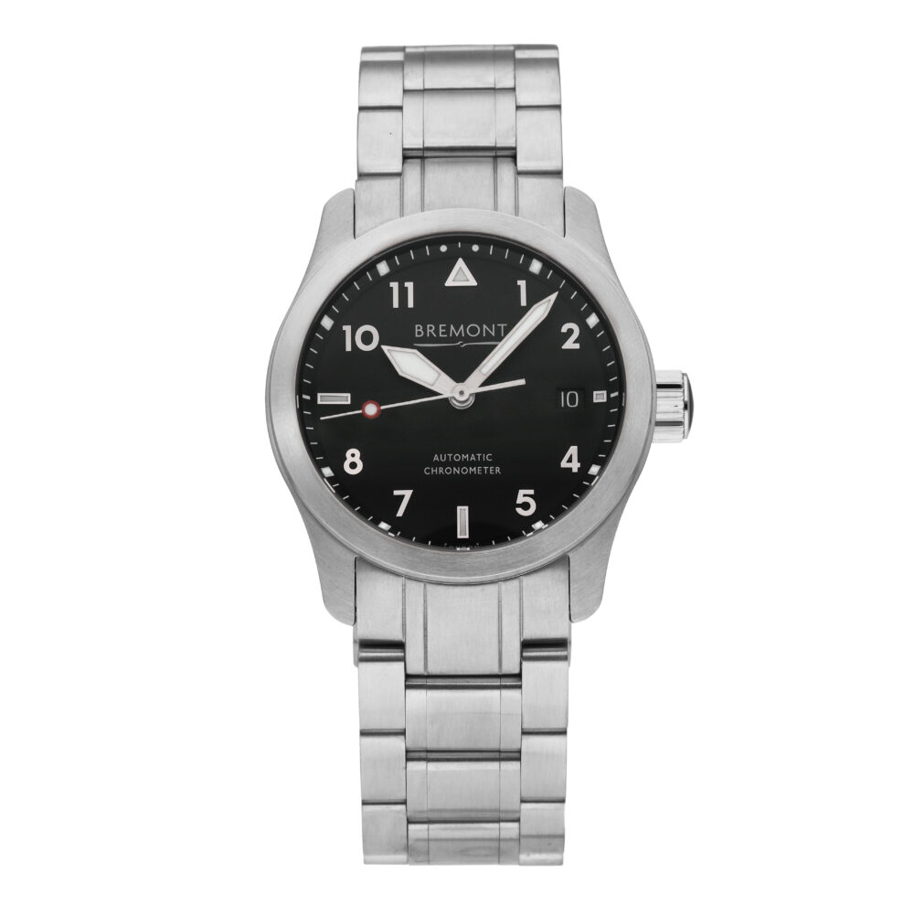 Bremont Solo 37 Stainless Steel Black Dial Automatic Men's Watch SOLO37-BS-B