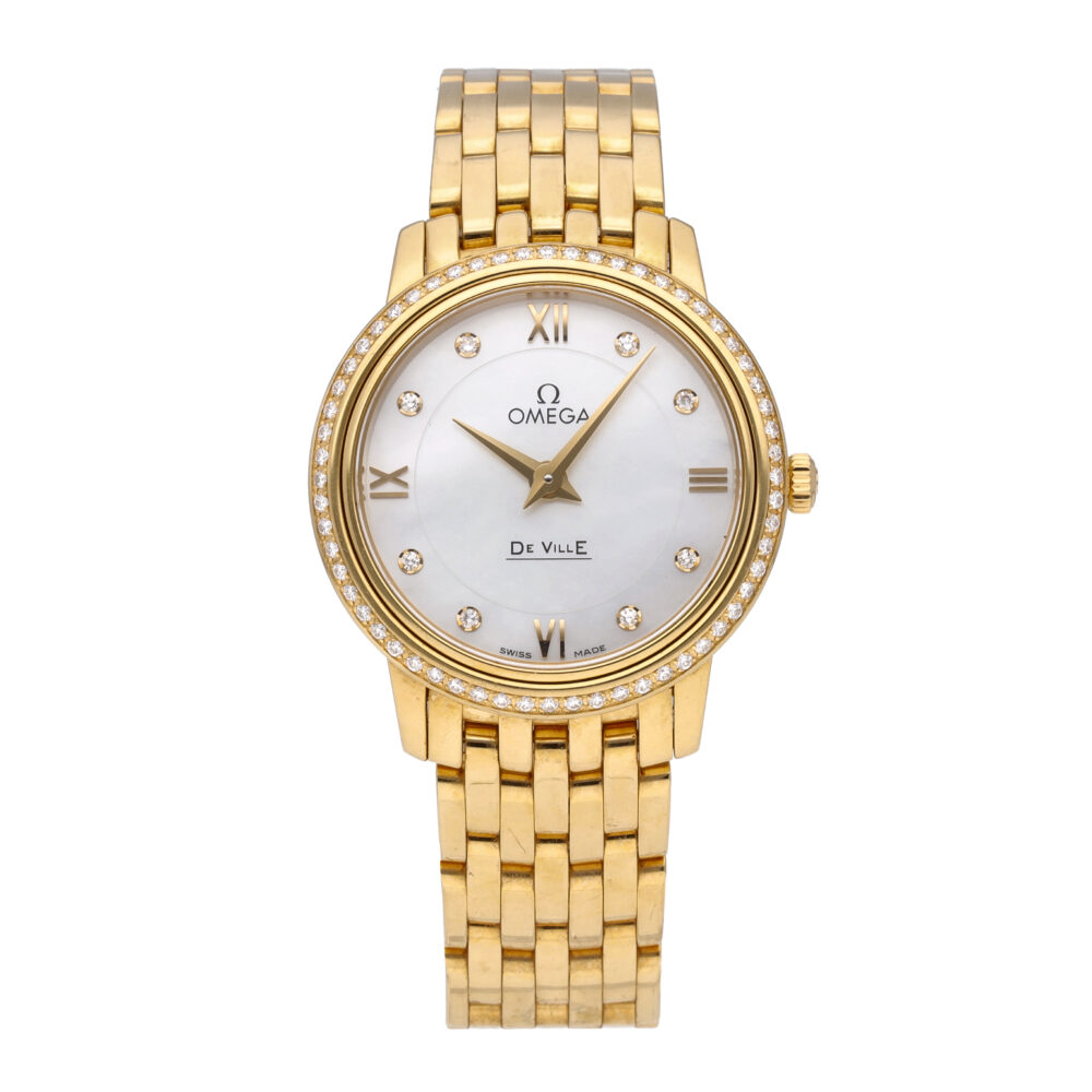 Omega De Ville Prestige 18k Yellow Gold Quartz Ladies Watch 424.55.27.60.55.001