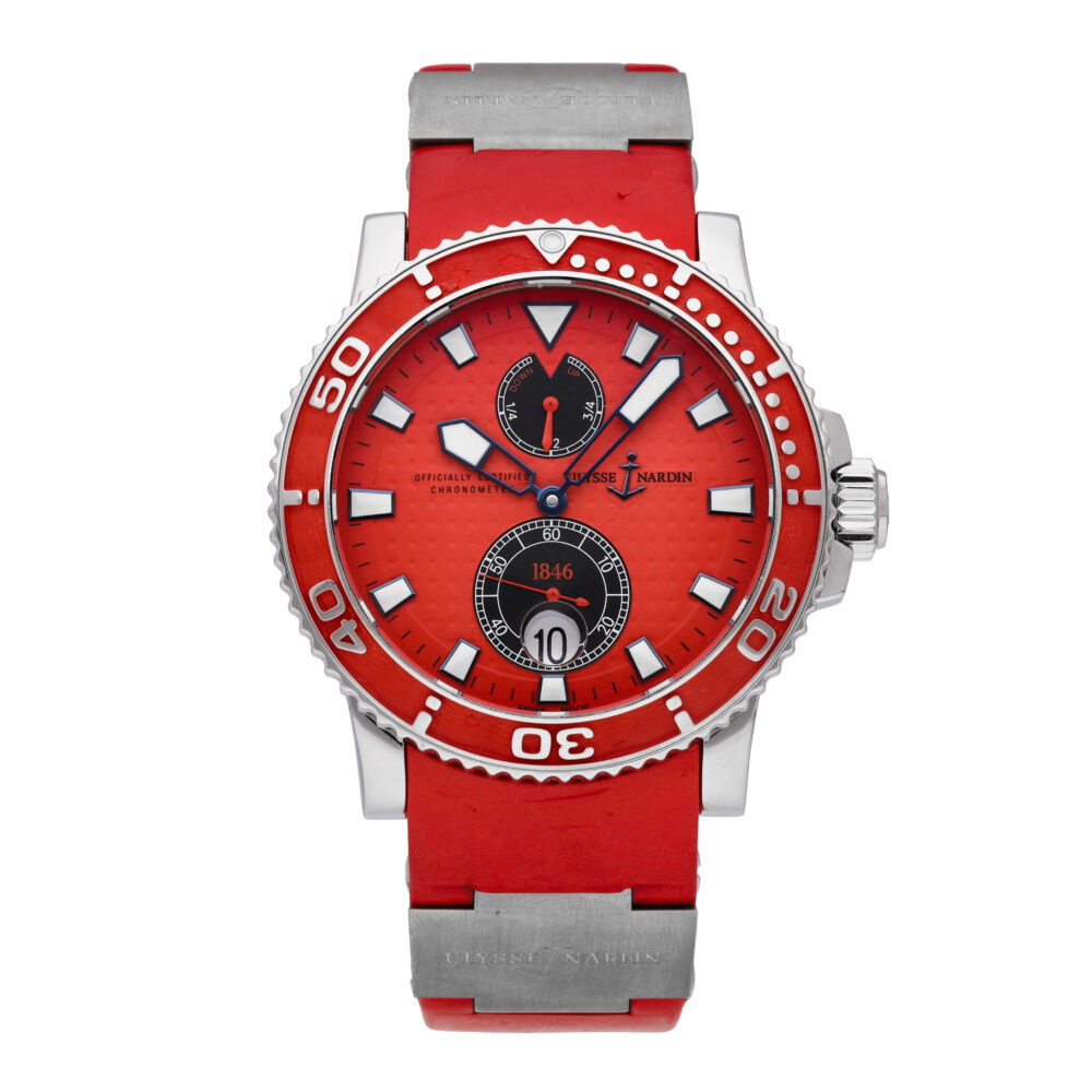 Ulysse Nardin Maxi Marine Diver Red Dial 42.7mm Automatic Men's Watch 263-33